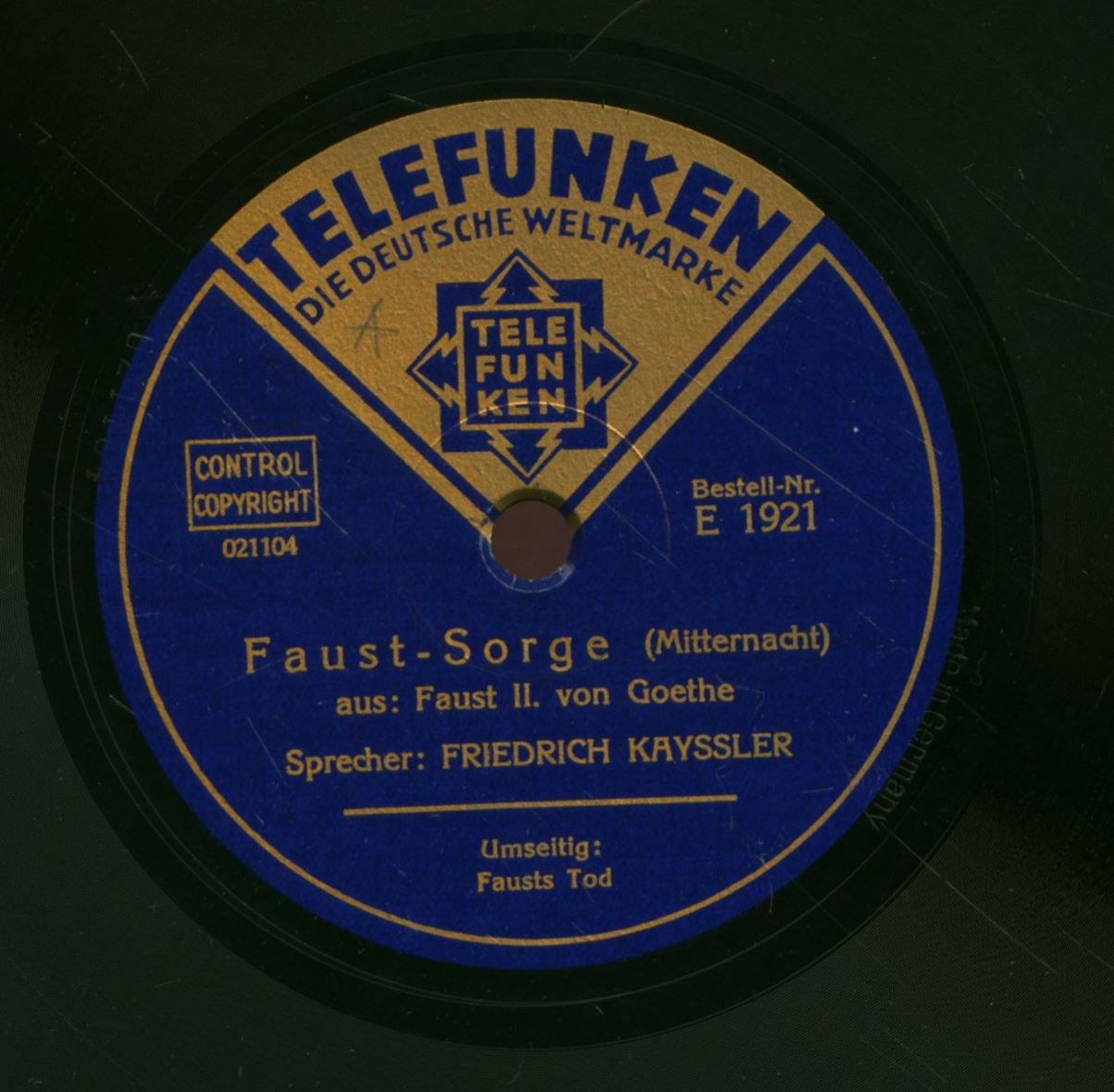 Faust-Sorge [Hangfelvétel] (Mitternacht) : aus: Faust II.